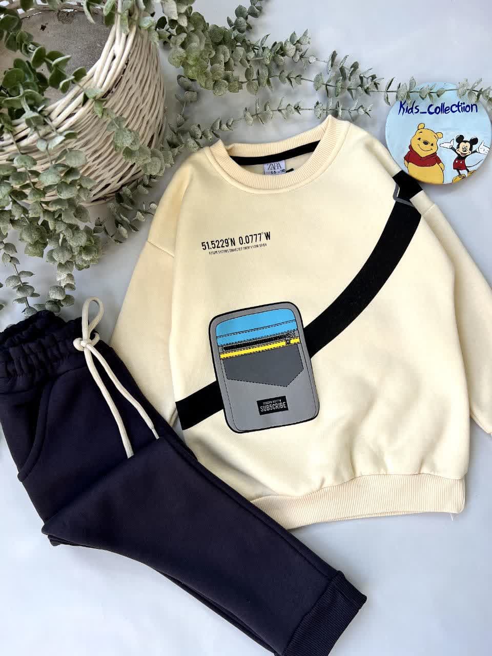 ست بلوز و شلوار پسرانه داخل کرکی زارا طرح کیف